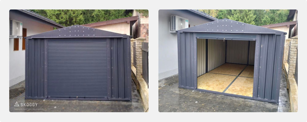 Широкий хозблок 3 на 3 SKOGGY с рольставнями