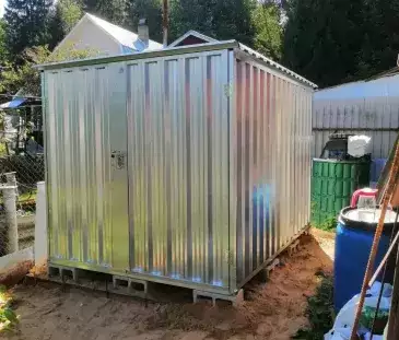 Компактный хозблок для вещей в цинковом цвете в СНТ Лесные Дали, Троицкий адм.округ, г. Москва