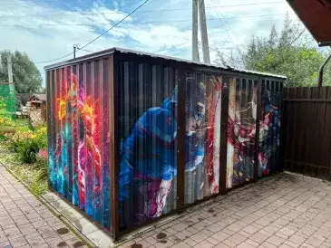 Хозблок для инвентаря, мопеда, велосипеда с красочным принтом в дер. Дор, Раменский р-н, МО